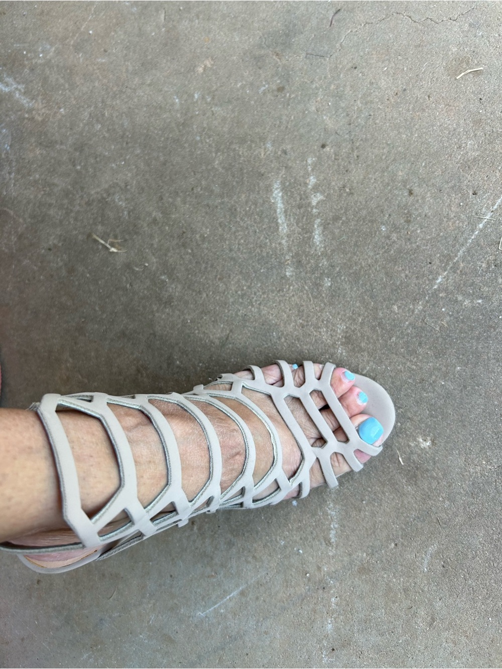 Mossimo Supply Co. Beige Strappy Cage Gladiator Heel